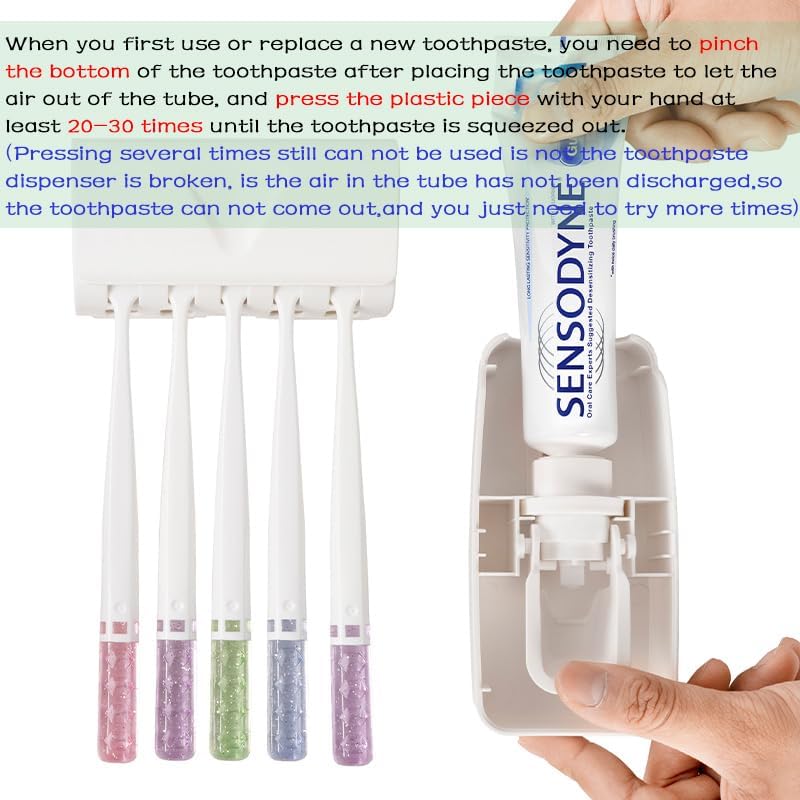 RIDGEPOLE Toothbrush Holder and Toothpaste Dispenser Set, Automatic Toothpaste Squeezer Dispenser, Dispenser Toothpaste Squeezer Kit, Wall Mounted Bathroom Accessories (Black) - Image 3